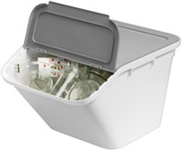 Afvalbak Plast Team 51 liter 550x390x425mm met deksel wit-2