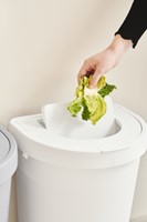 Afvalbak Plast Team 45 liter 338x311x635mm met deksel wit-2