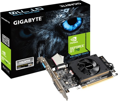 GIGABYTE GV-N710D3-2GL videokaart NVIDIA GeForce GT 710 2 GB GDDR3-2