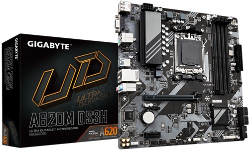 GIGABYTE A620M DS3H moederbord AMD A620 Socket AM5 micro ATX