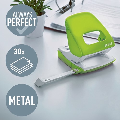 Perforator Leitz WOW 5008 Nexxt  metaal 30 vel groen-1