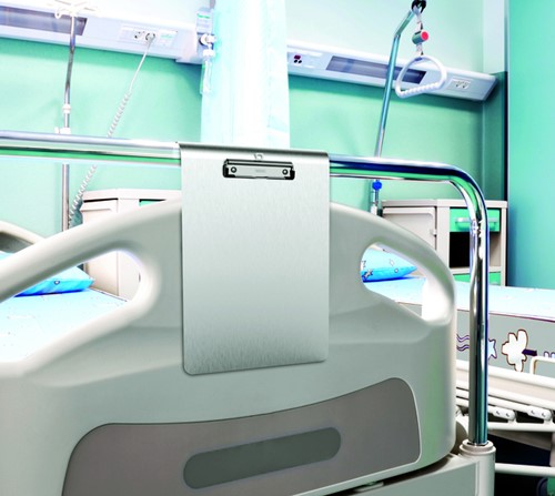 Klembord MAUL Medic A4 staand met boog aluminium met RVS klem-1