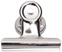 Papierklem MAUL Bulldog met magneet 52mm capaciteit 20mm zilver 2 stuks (OUTLET op=op)
