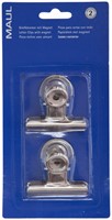 Papierklem MAUL Bulldog met magneet 52mm capaciteit 20mm zilver 2 stuks (OUTLET op=op)-5