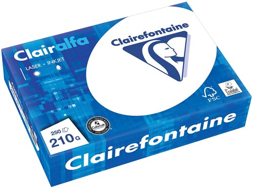 Kopieerpapier Clairefontaine Clairalfa A4 210gr wit 250vel