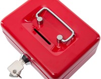 Geldkist MAUL met muntgleuf en slot 125x95x60mm rood-2
