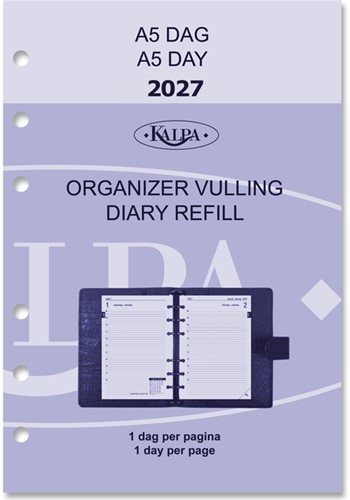Agendavulling 2027 Kalpa A5 1dag/1pagina