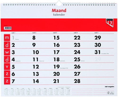 Maandkalender 2026 Quantore