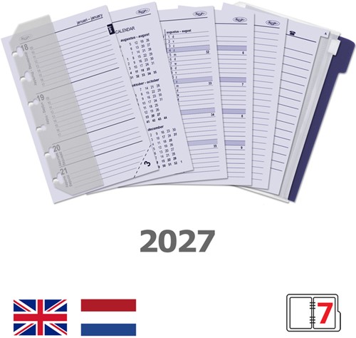 Agendavulling 2027 Kalpa Pocket jaardoos 7dagen/2pagina'