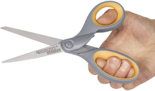 Kantoorschaar Westcott 210mm met softgrip titanium-2