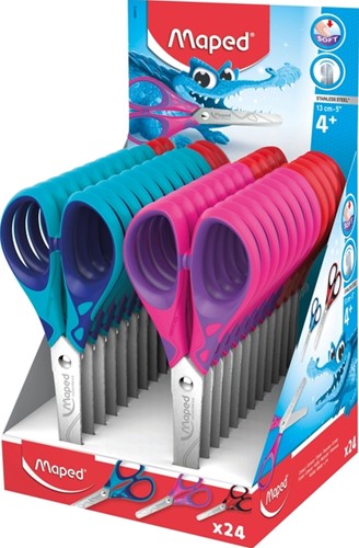 Kinderschaar Maped Essentials Soft 13cm display á 24 stuks assorti
