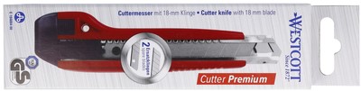 Snijmes Westcott premium 18mm met schuifsluiting rood-2