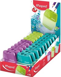 Puntenslijper Maped Shaker 2-gaats display à 20 stuks assorti