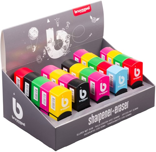 Puntenslijper-gum Bruynzeel Teens display à 25 stuks assorti