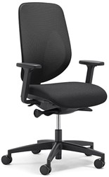 Bureaustoel Giroflex 353-4029 zitting PK1 Xtreme zwart EXR009 netrug zwart, inclusief 4D-armleggers en met zwart kunststof voetkruis, zachte wielen 65mm 