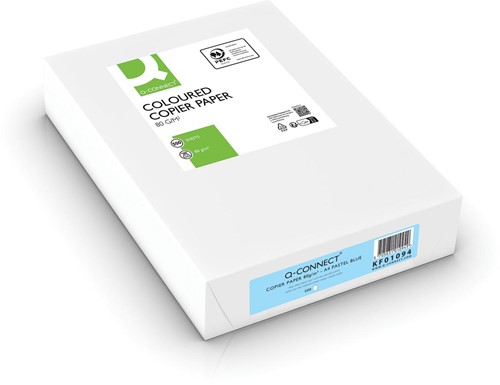 Kopieerpapier Q-Connect A4 80gr lichtblauw 500 vel