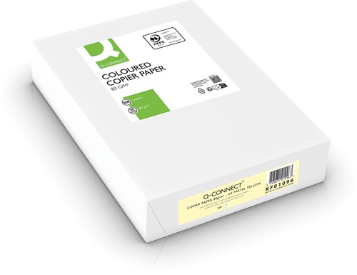 Kopieerpapier Q-Connect A4 80gr lichtgeel 500 vel