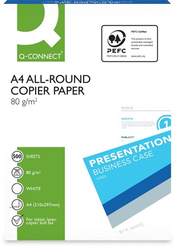 Kopieerpapier Q-connect All-Round A4 80gr wit 500 vel