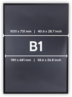 Kliklijst Europel Economy B1 7007x1000mm lijst 25mm zwart-2