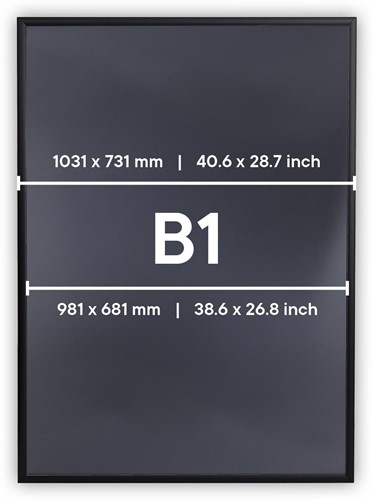 Kliklijst Europel Economy B1 7007x1000mm lijst 25mm zwart-2