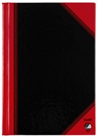 Notitieboek Bantex zwart/rood A6 lijn 70gr 96vel