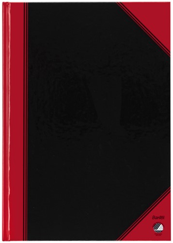 Notitieboek Bantex zwart/rood A4 lijn 70gr 96vel