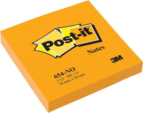 Memoblok Post-it 654 76x76mm oranje 100 vel-2