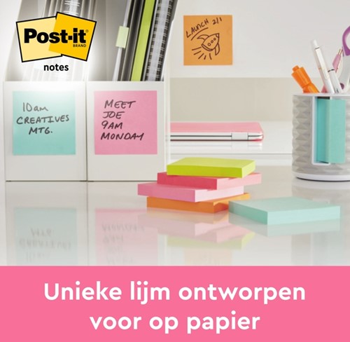 Memoblok Post-it 655 76x127mm 100 vel per blok neon geel-2