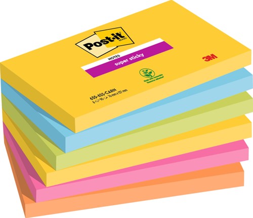 Memoblok 3M Post-it 655-6SS-Rio-EU Super Sticky 76x127mm Rio