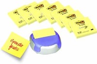 Memoblok 3M Post-it Z-Note R330 76x76mm geel PROMO (8+1) + gratis dispenser (OUTLET op=op)