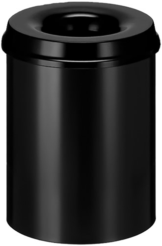 Papierbak met vlamdover Vepabins 20liter Ø 26cm zwart