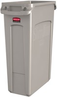 Afvalbak Rubbermaid Slim Jim Vented met luchtsleuven 87 liter grijs