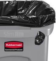 Afvalbak Rubbermaid Slim Jim Vented met luchtsleuven 87 liter grijs-3