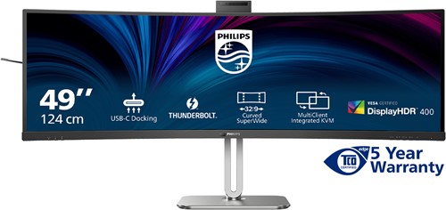 Philips 49B2U6903CH/00 computer monitor 124,5 cm (49") 5120 x 1440 Pixels Dual QHD LCD Grijs