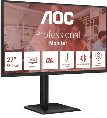 AOC E4 Q27E4U computer monitor 68,6 cm (27") 2560 x 1440 Pixels Quad HD LED Zwart-3