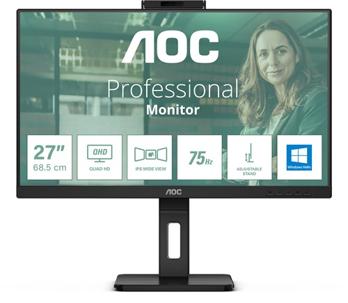 AOC Q27P3CW computer monitor 68,6 cm (27") 2560 x 1440 Pixels Quad HD LED Zwart