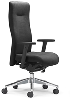 Bureaustoel Rovo XP 4020 S4 zitting en rug zwart gepolijst voetenkruis en AIRplus lendensteun
