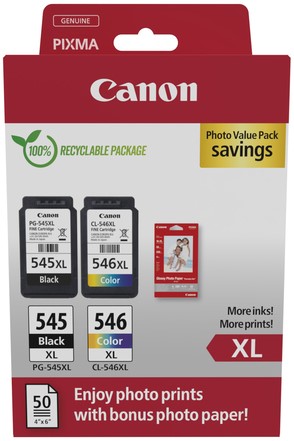 Inktcartridge Canon PG-545XL +  CL-546XL zwart + kleur
