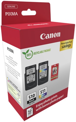 Inktcartridge Canon PG-510 CL-511 zw + kl + papier-3