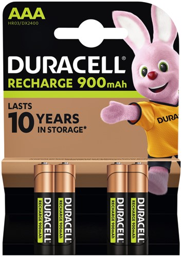 Batterij oplaadbaar Duracell 4xAAA 900mAh Ultra