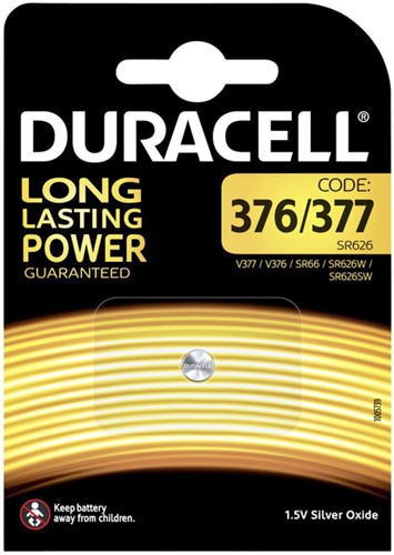 Batterij Duracell knoopcel 377 zilver oxide Ø6,8mm 1,5V-18mA