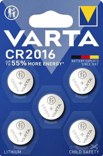 Batterij VARTA knoopcel 5x CR2016 lithium