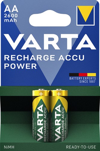Batterij oplaadbaar Varta 2x AA 2600mAh ready2use