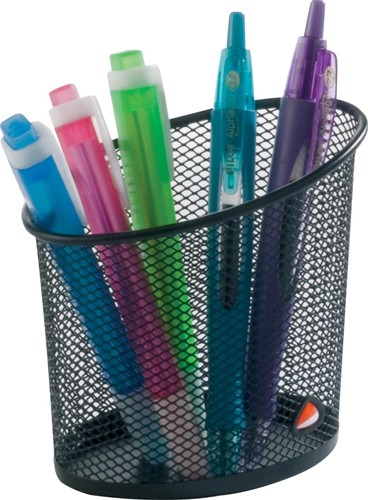 Pennenkoker Alba in mesh metaal zwart