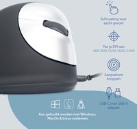 Muis R-Go Ergonomisch HE Break Draad Rechts M-3