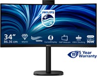 Philips 3000 series 34B2U3600CH/00 computer monitor 86,4 cm (34") 3440 x 1440 Pixels Wide Quad HD LCD Zwart