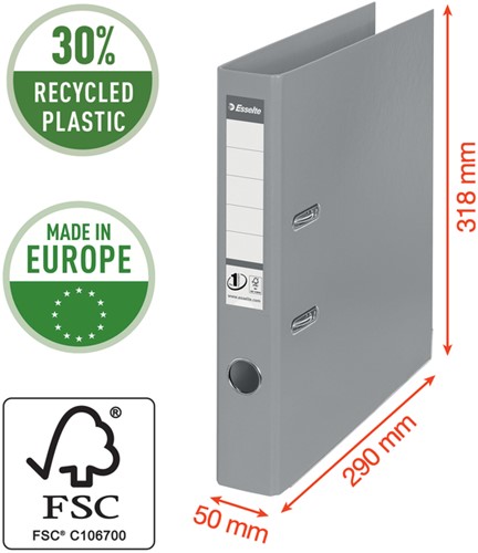 Ordner Esselte No.1 Power VIVIDA 50mm 30% gerecycled PP folie wit-1