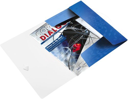 Elastomap Leitz WOW A4 3 kleppen PP blauw-2