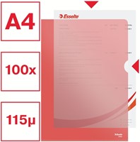 Insteekmap L-model Esselte standaard A4 0.11mm PP rood 100 stuks-1