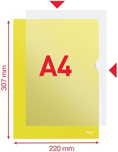 Insteekmap L-model Esselte standaard A4 0.11mm PP geel 100 stuks-3